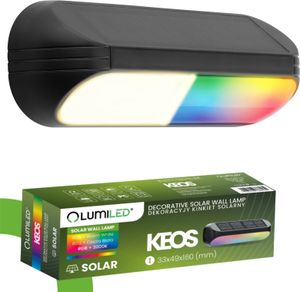 LUMILED solárne svetlo RGB viacfarebné teplé biele nástenné svietidlo pre vonkajšie LED solárne svietidlo vonkajšie nástenné svietidlo nástenné svietidlo zmena farby záhradné svetlo IP65 1 kus