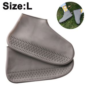 Regen Überschuhe, Wiederverwendbare Silikon Wasserdicht Schuhüberzieher, für Schuhschutz(Grau, L)