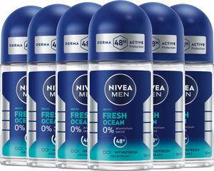 NIVEA MEN Deodorant Fresh Ocean Deo Roll-On 6 x 50ml NIVEA MEN Deodorant Fresh Ocean Deo Roll-On 6 x 50ml