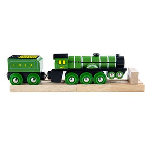 Drewniana replika lokomotywy Flying Scotsman firmy Bigjigs Rail