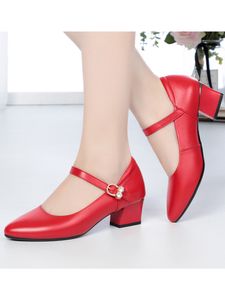 ABTEL Pumps Damen speicherte Zehenkleid Pumpen Schuhe wandern klobige Blockabsätze Nicht-Slip-Absätze Pumps,Farbe:Rotmarke Ferse,EU-Größe:41