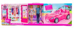 Barbie Kleider Auto Cabrio Kleiderschrank Ken Puppe 4 in 1 Set Mattel GVK05 NEU