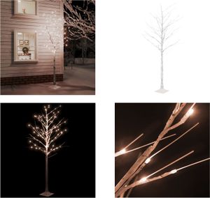 vidaXL Choinka LED brzoza ciepła biel 128 LED 220 cm - Choinka LED - Choinki LED - Choinki dekoracyjne LED - Choinki dekoracyjne LED
