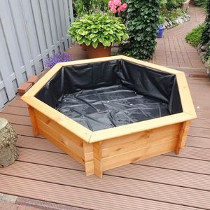 Hochteich promadino Miniteich 6eck-Hochteich, honigbraun mit Teichfolie 170 x 140 x 40 cm