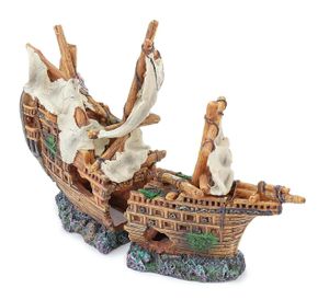 Happet Aquarium Ornament R162 Schiff 25 cm