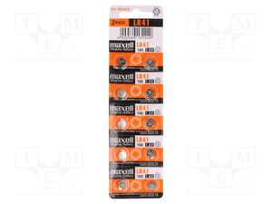 1x Batterie: alkalisch LR41,R736,Knopfzelle 1,5V  Anz.Bat: 10 LR41 MAXELL B10 Batt