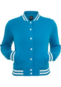 Urban Classics Ladies College Sweatjacket, Größe: S; Farbe: Turquoise