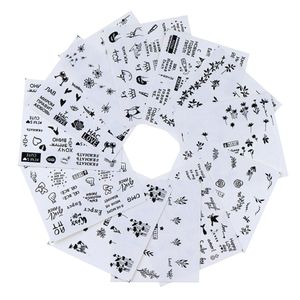 12 Blatt Nagel Sticker Nagelkunst Aufkleber Nägel Abziehbilder Nail Art Kleber für Körperkunst, Taschen, Tische