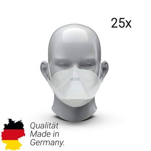 25x FFP2 Atemschutzmaske  Germany FFP2 Maske 3-lagig Staubschutzmaske Atemmaske Staubmaske 25 Stück verpackt im hygienischen PE-Beutel