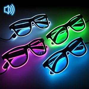 Soundsensitive LED-Brille transparent Farbe - pink