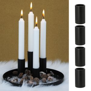 Stabkerzenhalter "BlackMagnetS" magnetisch 4er Set Metall schwarz 2,5x5cm Kerzenständer Stabkerzen