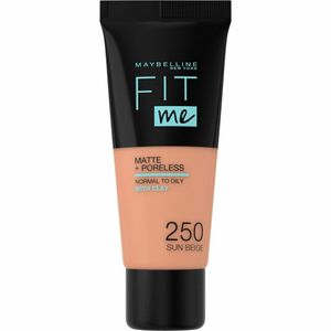 Maybelline Fit Me! Foundation Matte + Poreless 250 Sun Beige Flüssiges Make Up mit mattierender Wirkung 30 ml