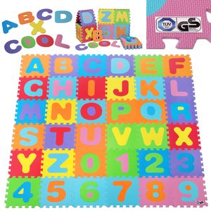 36 Matten Puzzle Teppich aus Moosgummi XL Set: 4 qm " Alphabet & Buchstabe 