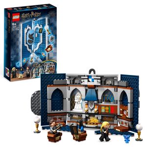 LEGO 76411 Harry Potter Hausbanner Ravenclaw, Hogwarts Wappen, Schloss Gemeinschaftsraum Spielzeug oder Wanddisplay mit Luna Lovegood Minifigur, Sammel-Reisespielzeug