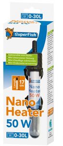 Aquarienheizer Nano 0-30 Liter 50W schwarz/silber