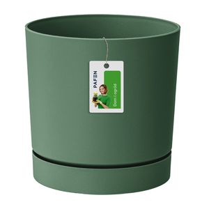 Blumentopf Prosperplast Übertopf aus Kunststoff Blumenkübel mit Untersetzer Rund Grün 0,7 L