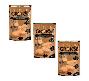 GROKSi! Trüffel Käsetaler 3x 50g | glutenfrei ohne Kohlenhydrate Käse-Snack aus Italien mit Trüffel Käse-Cracker | Protein Snack
