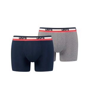 LEVI'S Herren Boxershorts - Logo Boxer Brief, Sportswear, 2er Pack Blau/Grau L