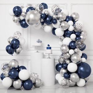 Ballongirlande, 86 Stück avocadogrüne oder marineblaue Ballons, Geburtstagsballons für Hochzeit, Babyparty, Partydekoration,blau
