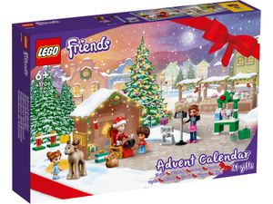 LEGO 41706 Friends Adventskalender 2022, 24 Weihnachtsspielzeuge inkl. Weihnachtsmann, Schneemann und Rentier-Figur, Geschenk zu Weihnachten für Kinder