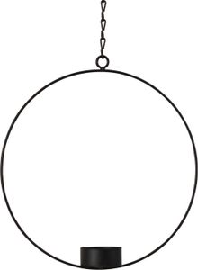Voss Deko-Ring 20 cm zum Hängen Kerzenhalter schwarz Metallring