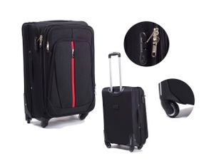 Cestovní kufr ,textilní,Wings 20 s rozšířením,palubní,černo červený,40l