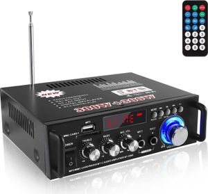 600W HiFi 2-Kanal Verstärker Bluetooth 5.0-Stereo Audio Vollverstärker mit LCD-Display