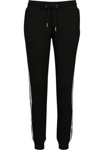 Urban Classics TB2453  Ladies College Contrast Sweatpants, Größe:M, Farbe:black/white/black