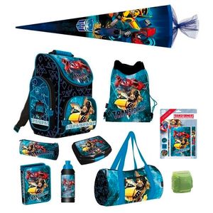 Transformers Schulranzen Set 15tlg. Bumblebee & Optimus Prime mit Federmappe Dose Flasche Sporttasche Schultüte 85cm