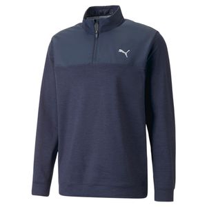 Puma Cloudspun Colorblock 1/4 Zip Mens Sweater Navy Blazer/Navy Blazer S