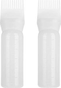 Fľaša s aplikátorom oleja na vlasy 160 ml biela 2 kusy