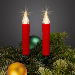 Hellum LED Lichterkette Innen, 30 rote Kerzen, 8,7m beleuchtet + 2x 1,5m Zuleitung, warmweiß, energieeffizient Hellum LED Lichterkette Innen, 30 rote Kerzen, 8,7m beleuchtet + 2x 1,5m Zuleitung, warmweiß, energieeffizient