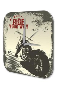 Wanduhr Nostalgie Uhr Motorrad Ride Acryl Deko Vintage Retro