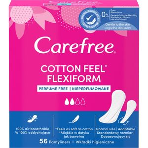 Carefree Bavlna Feel Flexiform Wkładki higieniczne nieperfumowane, 56 sztuk