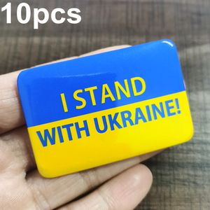 Melario 10 Stücke Ukraine Aufkleber Ukraine Flagge Anstecker Solidaritäts Ansteckbuttons Blau Gelb, Ukraine Flagge Brosche aus Metall für Männer Frauen