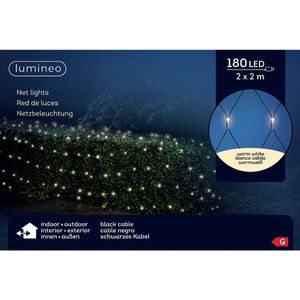 Lumineo LED Lichternetz 200 x 200 cm 180 Lichter Warmweiß
