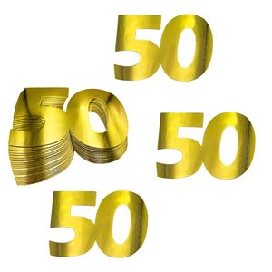 Oblique Unique XXL Konfetti Zahl 50 Deko für goldene Hochzeit Streudeko 50. Geburtstag Jubiläum Dekoration - gold