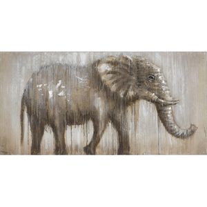 Handgemaltes Bild mit Elefant 140 x 70 cm