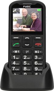 Fysic F10 - Benutzerfreundliches Handy für Senioren mit Notruftaste, Schwarz