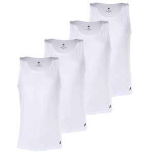 adidas Herren Tank Top, 4er Pack - Active Flex Cotton, Unterhemd, ärmellos, uni Weiß L