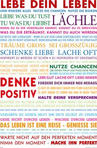 Motivational Poster Lebe Dein Leben Bunt