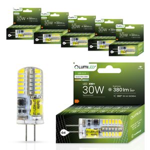 LUMILED LED Lampen G4 6er Set Leuchtmittel 4W = 30W 4000K Neutralweiß 380lm 360° 12V AC/DC Mini kleine Birne Energiesparende kein Flackern SMD
