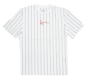 Karl Kani Herren T-Shirt Small Signature Pinstripe white/black M