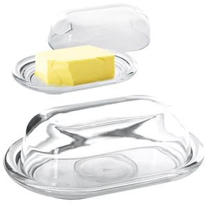 Orion Butterdose Glas mit Deckel Butterbehälter Butterglocke Butterschale