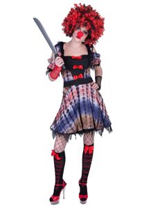 Horror-Clown-Kostüm für Damen Faschingskostüm bunt