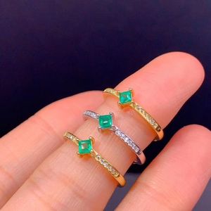Eheringe Schmuck Damen Ringe 925 Silber Ring Natürlicher Smaragd Ring