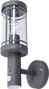 Lindby Außenwandlampe Djori, Sensor, anthrazit, Edelstahl