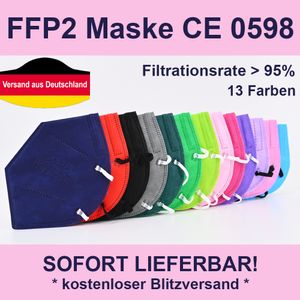 5 Stück FFP2 Maske 5-lagig Mundschutz Filterung 95% SGS Zertifikat Dunkelrosa