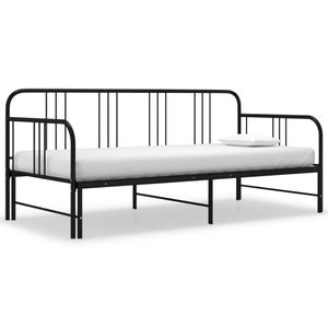 vidaXL Rozkladacia posteľ čierna kovová 90x200 cm