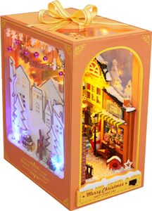 Topchances DIY Book Nook Kit, DIY Puppenhäuser Miniatur Haus Kit mit Möbeln und LED-Licht, 3D Puzzle Buchstützen aus Holz, Modellbausätze für Erwachsene Kinder zum Bauen,Stil D Topchances DIY Book Nook Kit, DIY Puppenhäuser Miniatur Haus Kit mit Möbeln und LED-Licht, 3D Puzzle Buchstützen aus Holz, Modellbausätze für Erwachsene Kinder zum Bauen,Stil D